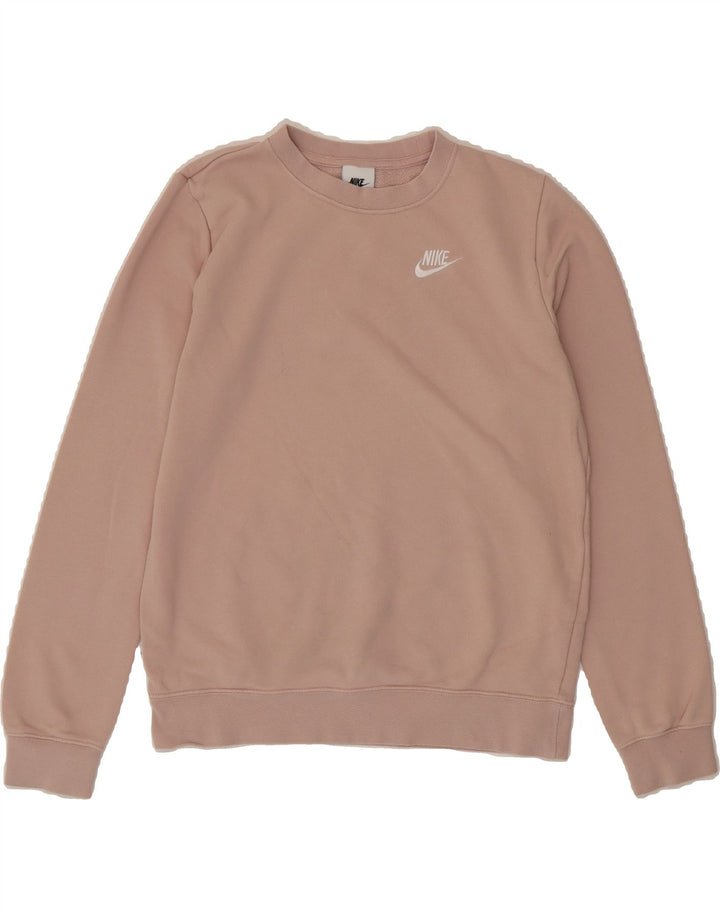 NIKE Womens Oversized Sweatshirt Jumper UK 6 XS Pink Cotton Vintage Nike and Second-Hand Nike from Messina Hembry 