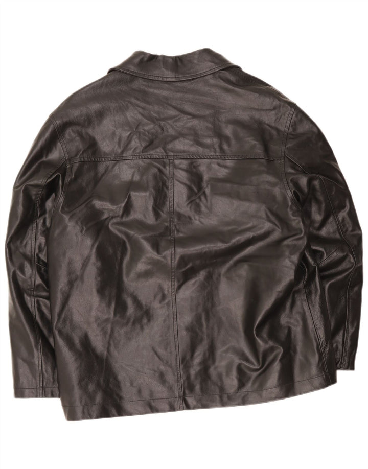 Jaqueta de couro masculina Metropolitan IT 50 grande preta
