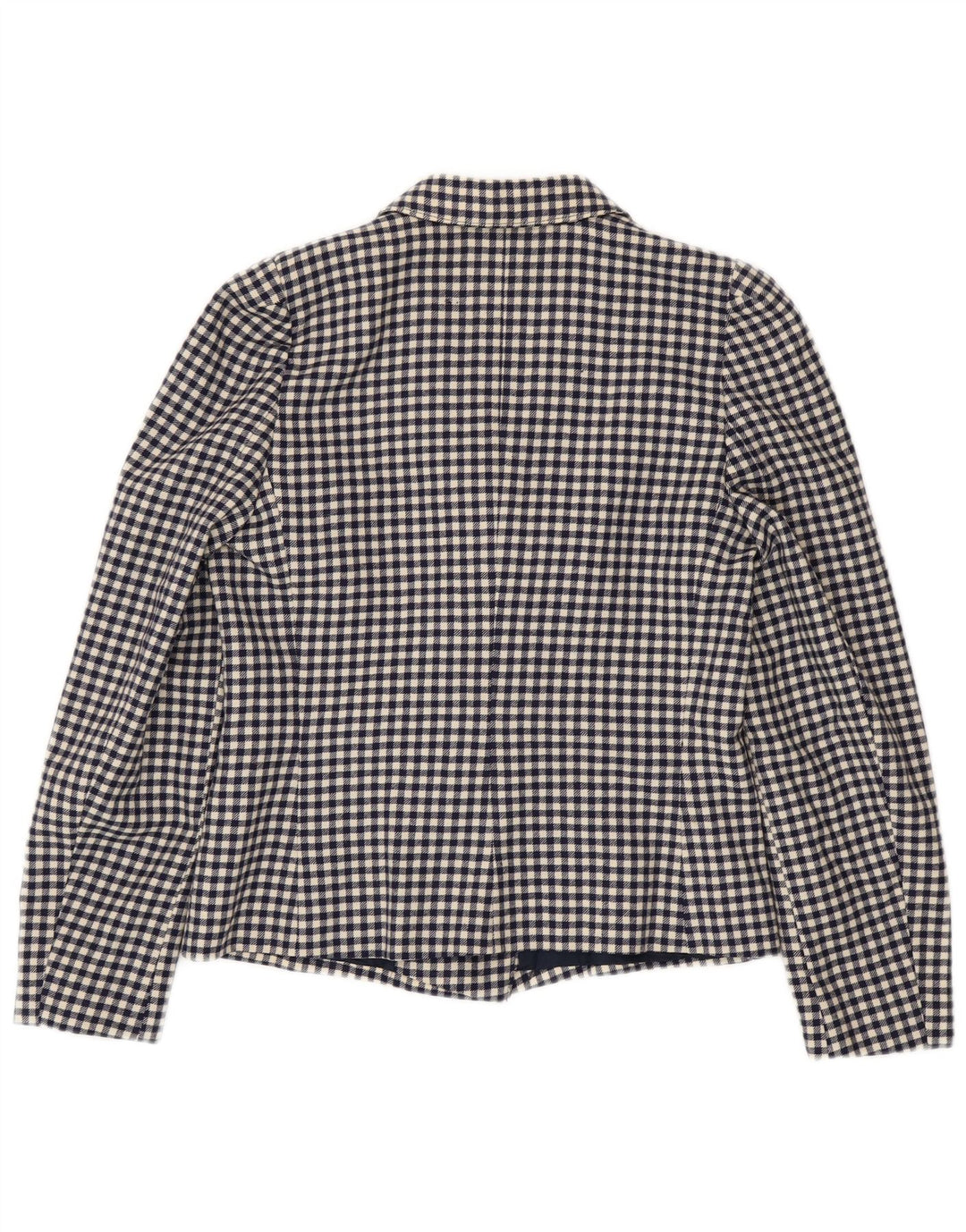Jaqueta blazer feminina vintage com peito duplo IT 42 médio azul marinho guingão