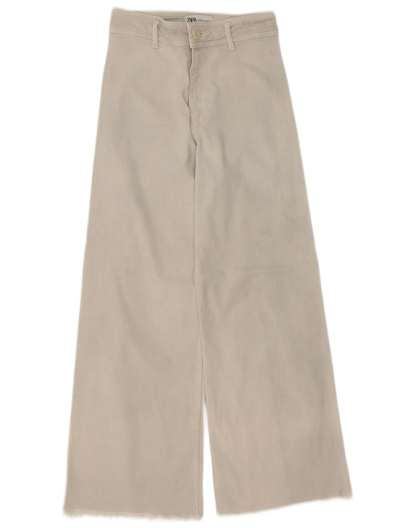 Zara Jeans feminino The Marine High Rise Straight EU 36 XS W26 L28 bege