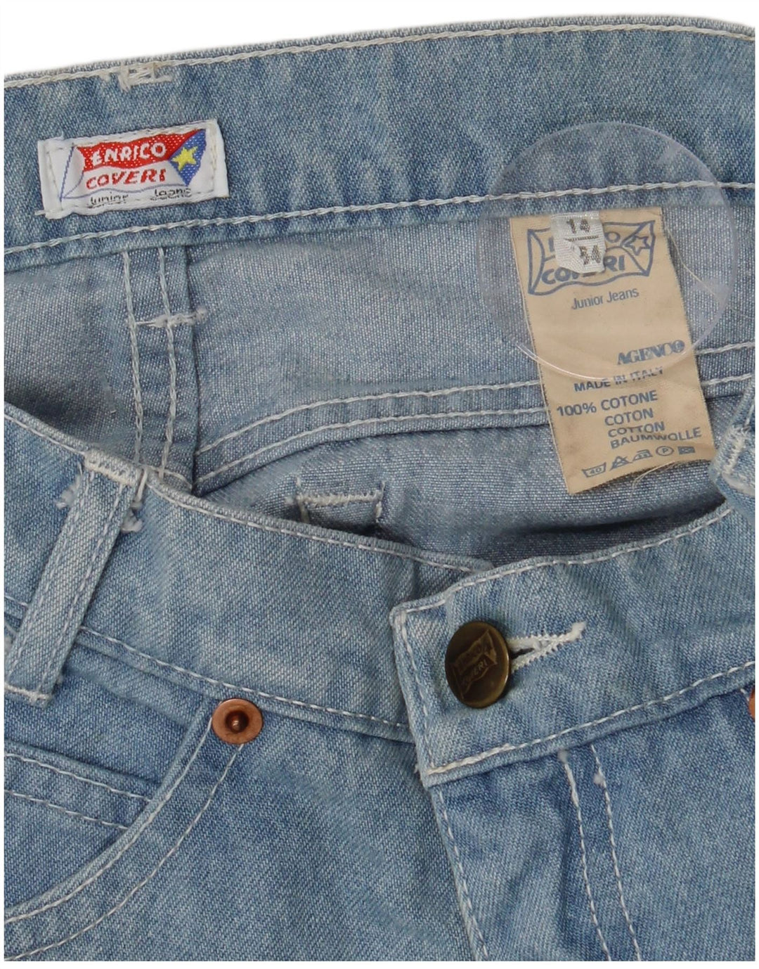 ENRICO COVERI Jeans Cônicos Meninas Cintura Alta 13-14 Anos W24 L30 Azul