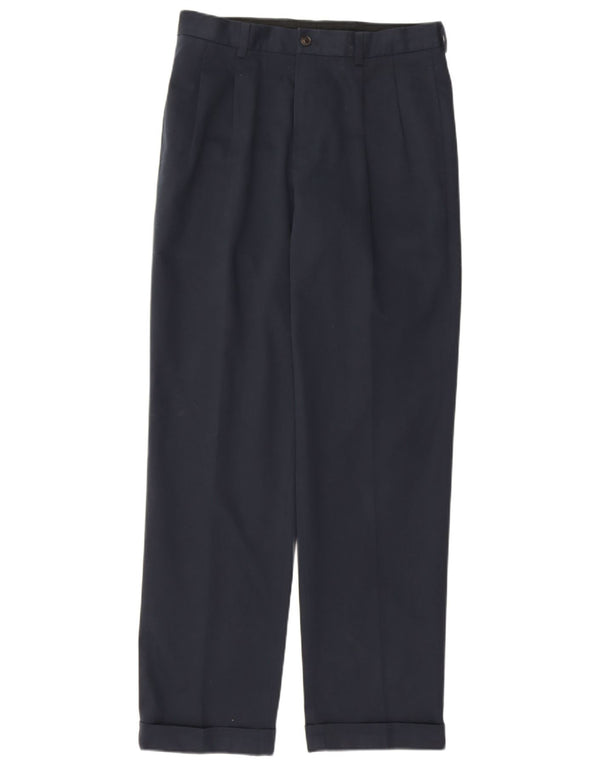 Calça Chino masculina Brooks Brothers Thompson Pegged W32 L32 azul marinho