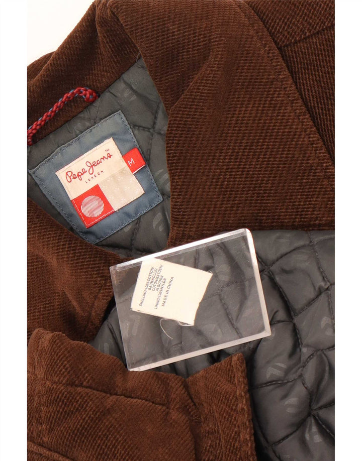 Jaqueta utilitária feminina PEPE Jeans UK 14 algodão marrom médio