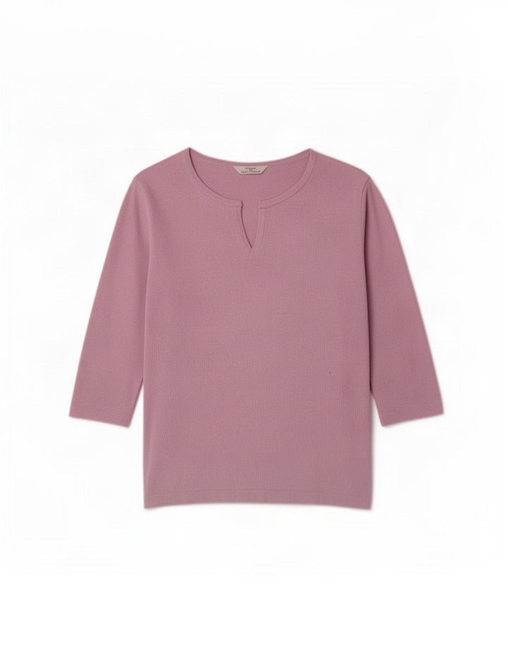Top feminino Marks & Spencer St. Michael manga 3/4 Reino Unido 12 médio roxo