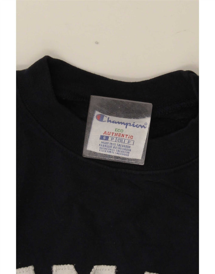 Champion Mens Summit Graphic Moletom Jumper Pequeno Algodão Azul Marinho
