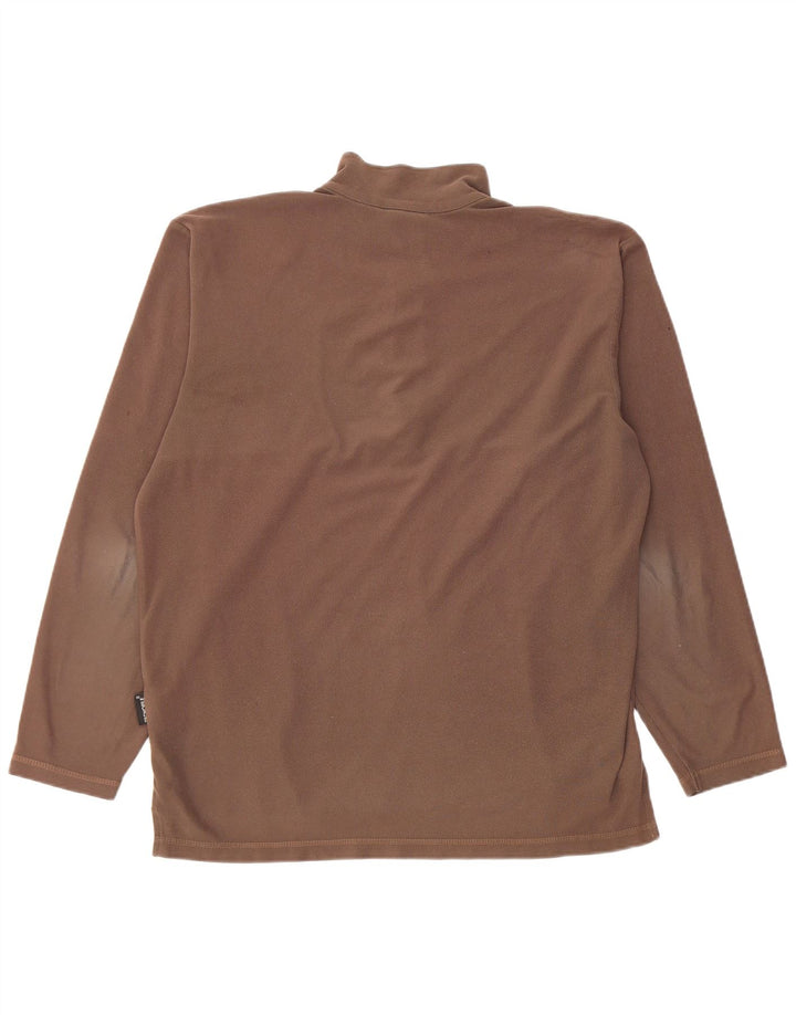 Suéter masculino de lã com zíper completo Jack Wolfskin grande marrom