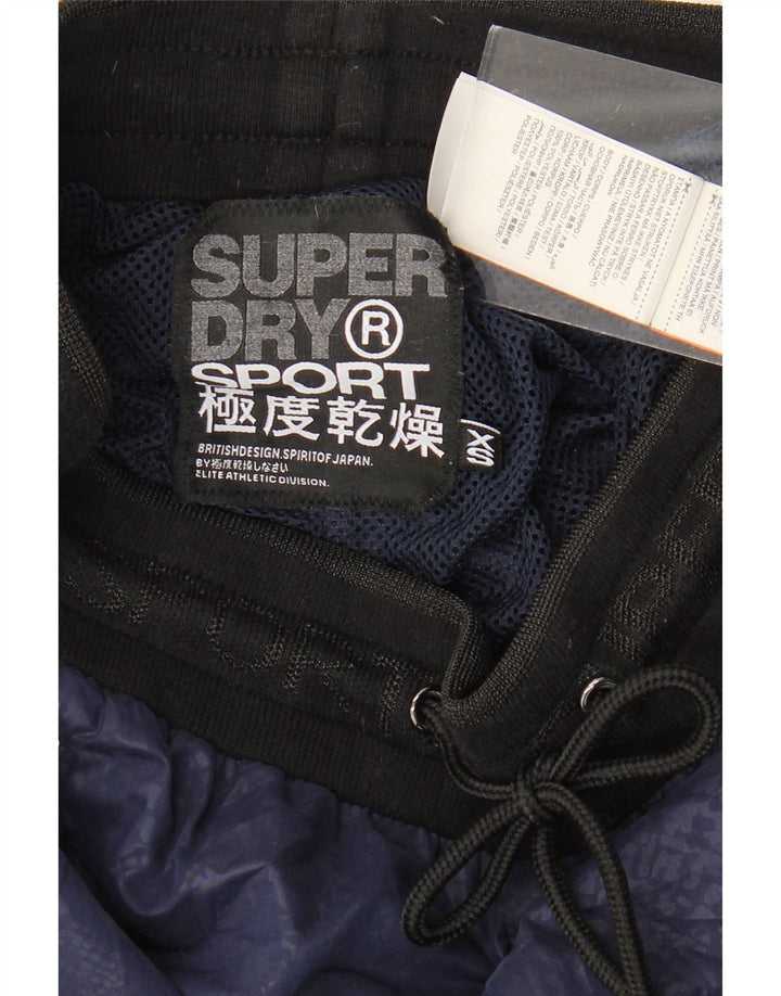 Calça de treino feminina SUPERDRY Joggers Reino Unido 6 XS azul marinho estampa animal