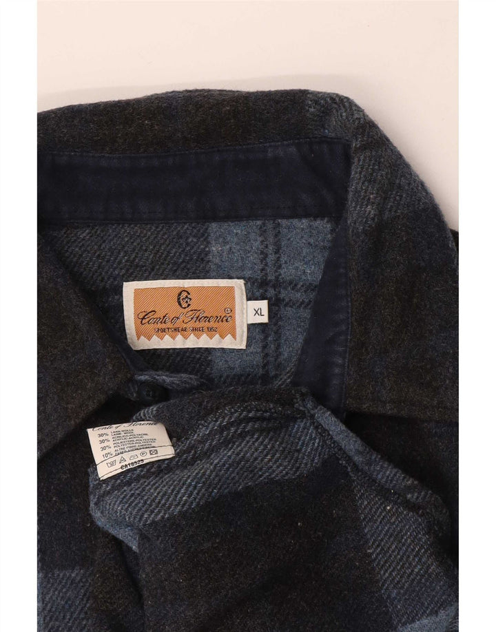 Camiseta masculina Conte of Florence XL azul xadrez de lã