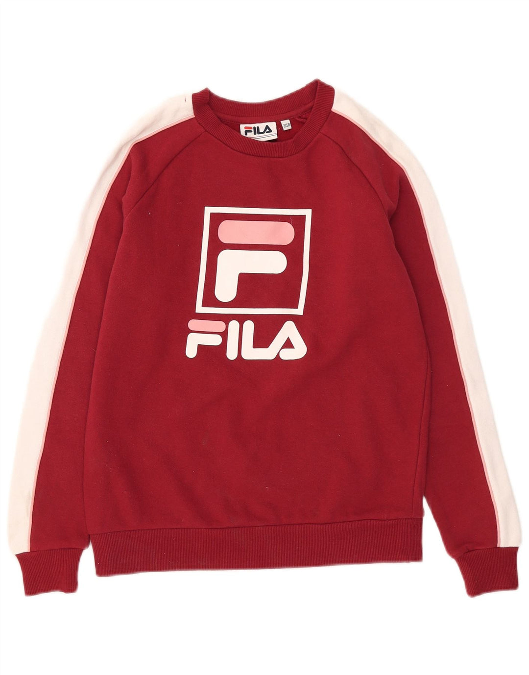 Fila moletom feminino gráfico oversized jumper UK 2 2XS vermelho colorblock
