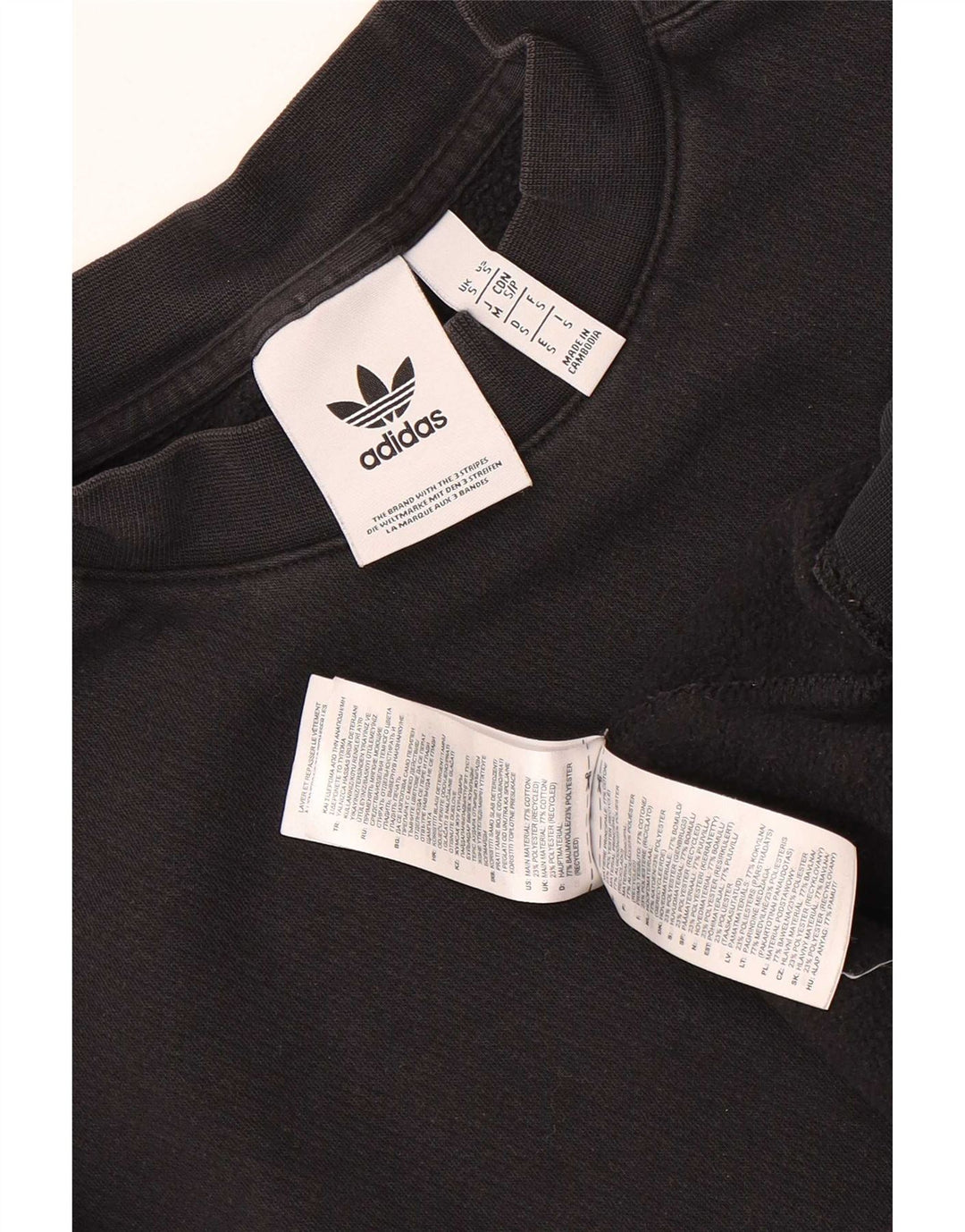 Adidas Mens Graphic Moletom Jumper Pequeno Algodão Preto