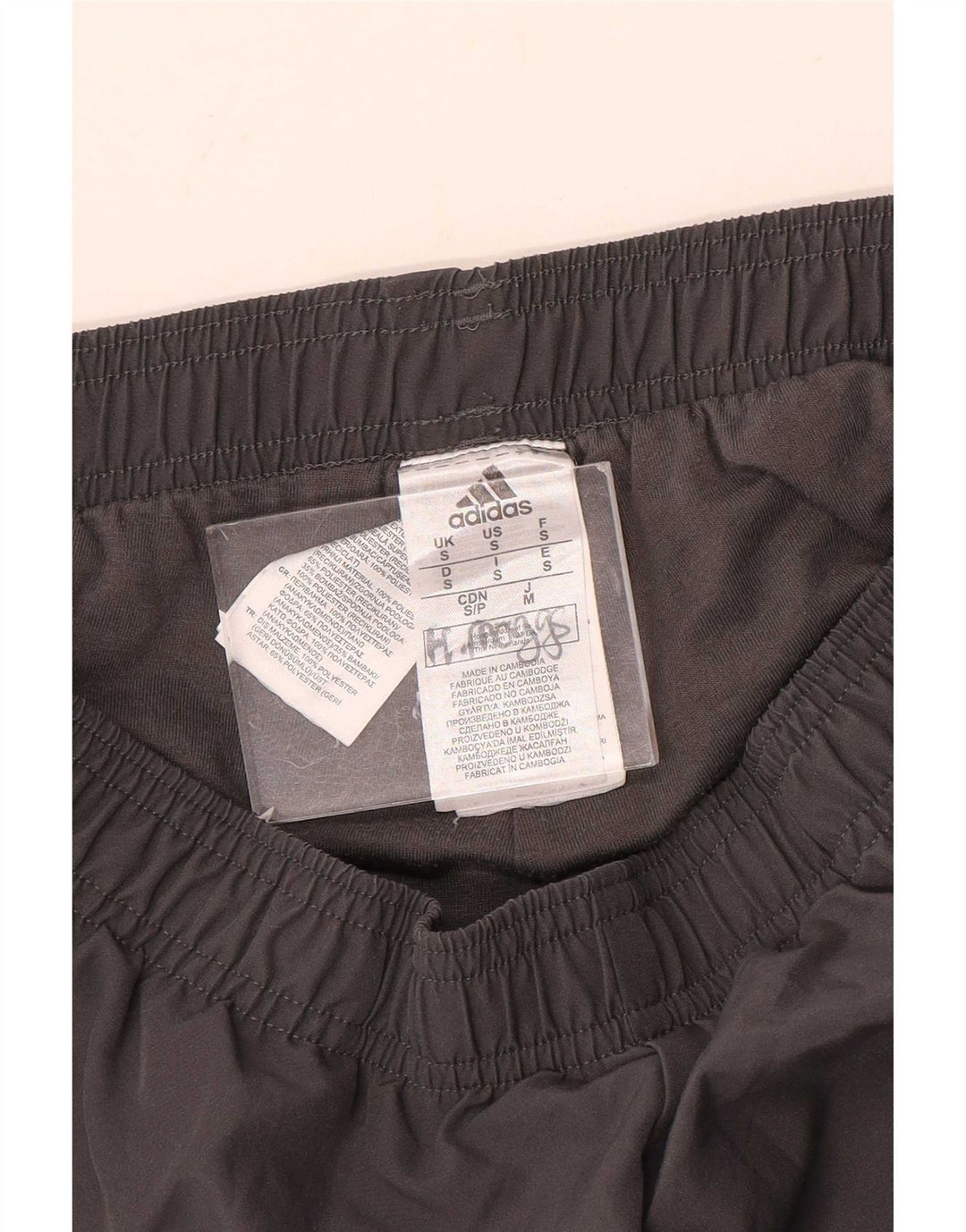 Adidas Mens Calças de treino Joggers Pequeno Poliéster Cinza