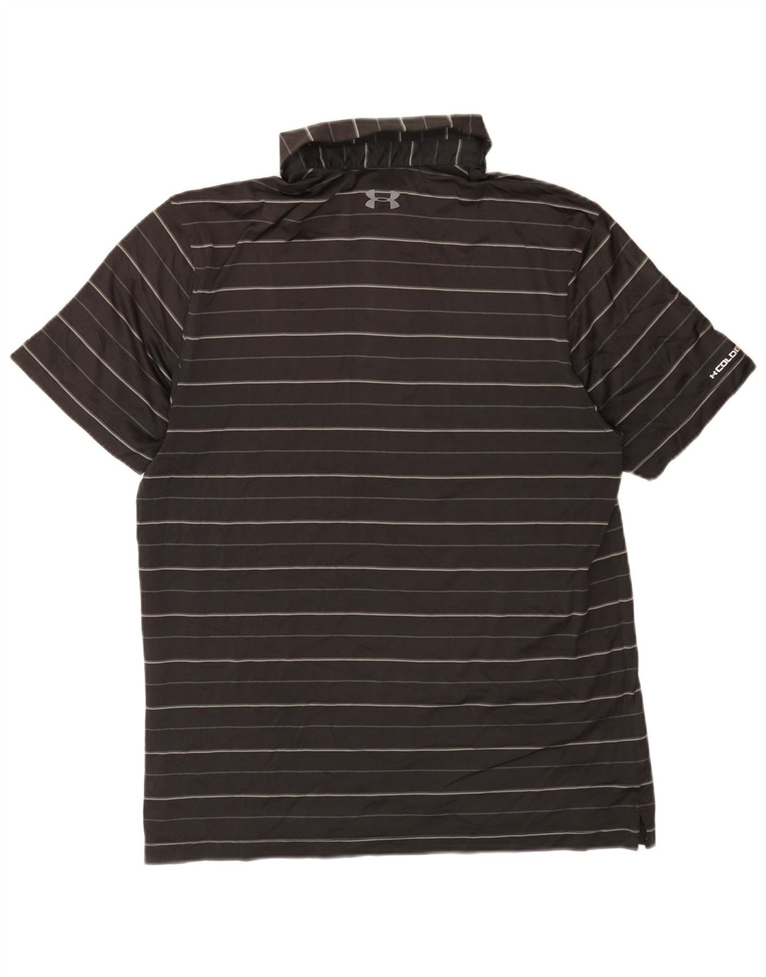 Camisa polo masculina Under Armour Heat Gear média preta listrada