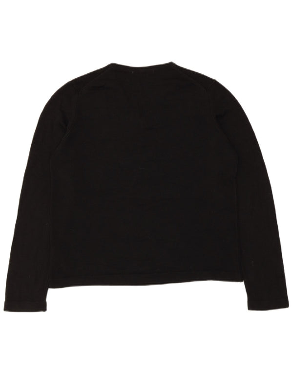 Top cropped feminino Marks & Spencer manga comprida Reino Unido 14 médio preto acrílico