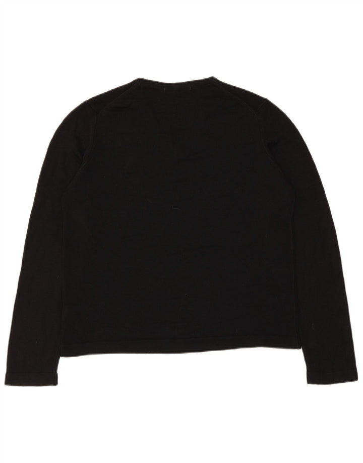 Top cropped feminino Marks & Spencer manga comprida Reino Unido 14 médio preto acrílico