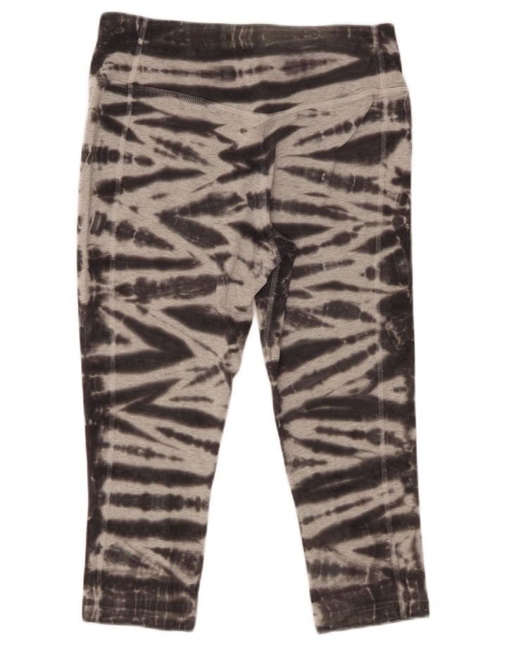 Nike Womens Capri Leggings UK 14 Médio Cinza Tie Dye Algodão