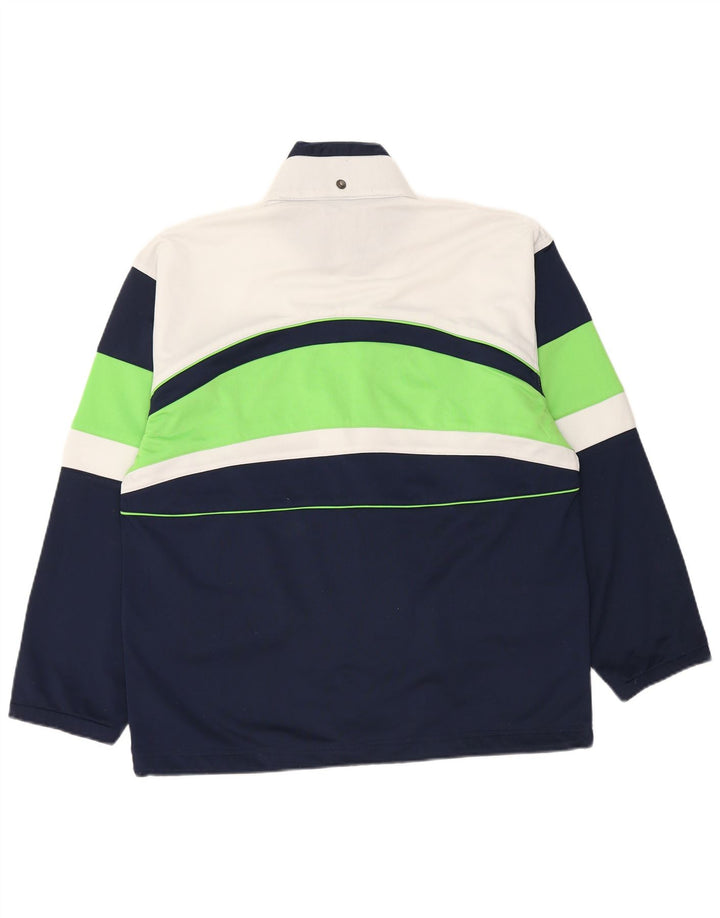Sergio Tacchini Jaqueta masculina de agasalho pequeno bloco colorido azul marinho