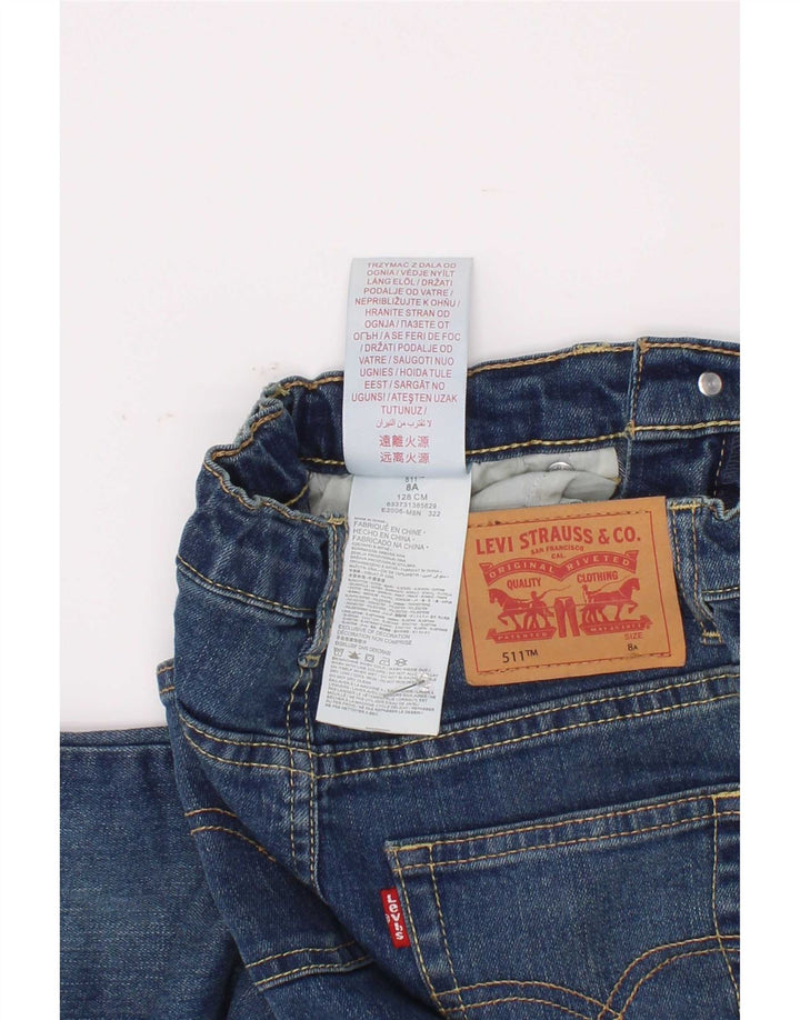 Levi's Boys 511 Slim Jeans 7-8 Anos W22 L23 Azul Algodão