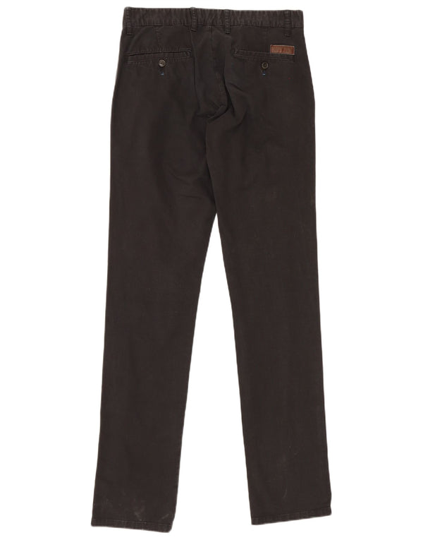Zara Mens Slim Chino Calças EU 38 Pequeno W30 L35 Algodão Preto
