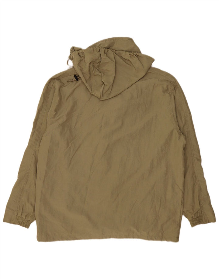 Jaqueta de chuva masculina Diadora com capuz UK 36 pequena poliamida cáqui