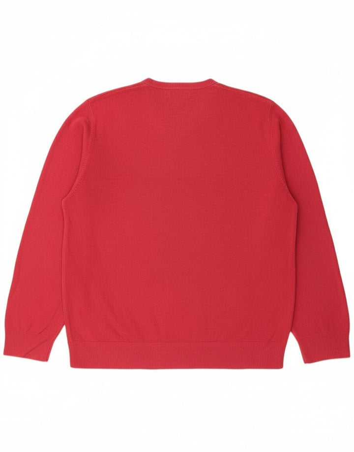Suéter masculino MARKS & SPENCER Blue Harbor com decote em V XL rosa acrílico