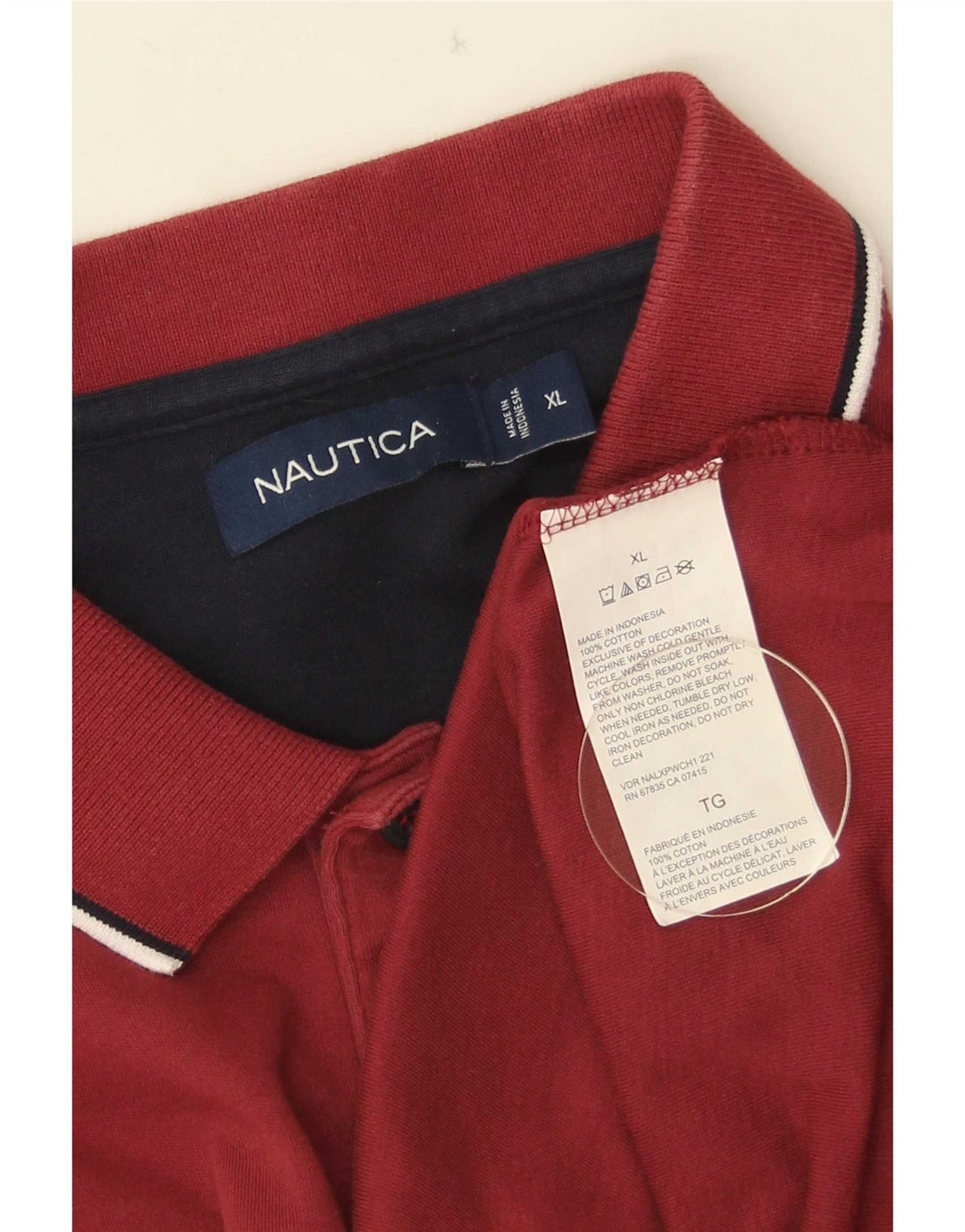 Camisa polo masculina Nautica XL algodão vermelho