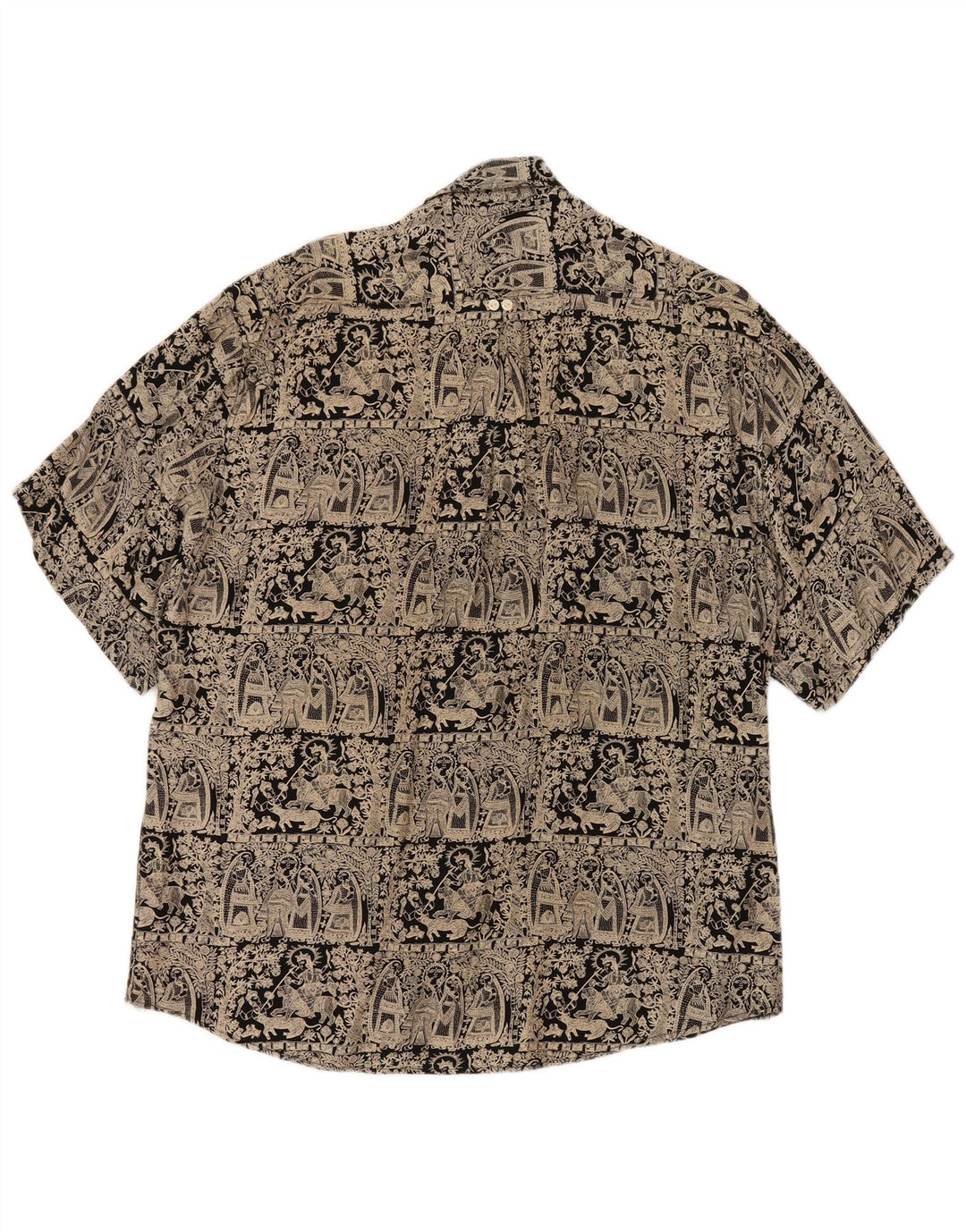 Daniel Dodd Camisa masculina de manga curta com padrão abstrato grande azul marinho