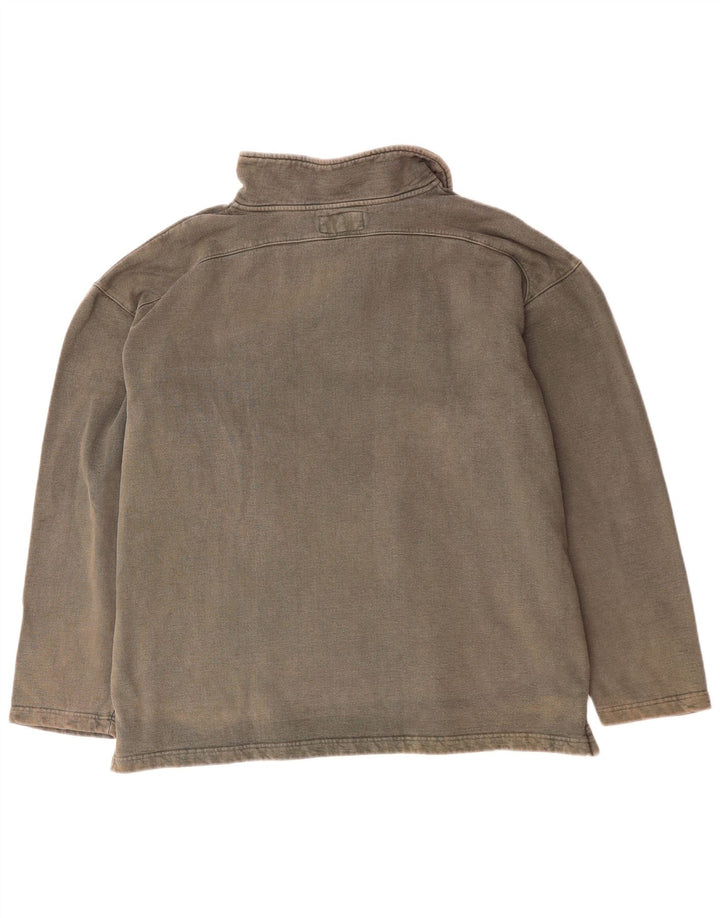 WEIRD FISH Suéter masculino com zíper e gola XL algodão cinza