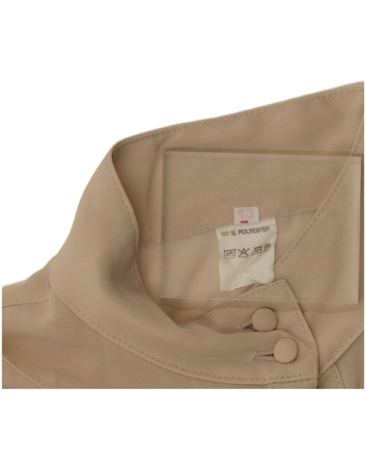 Blusa Camisa Feminina Vintage IT 42 Poliéster Bege Médio