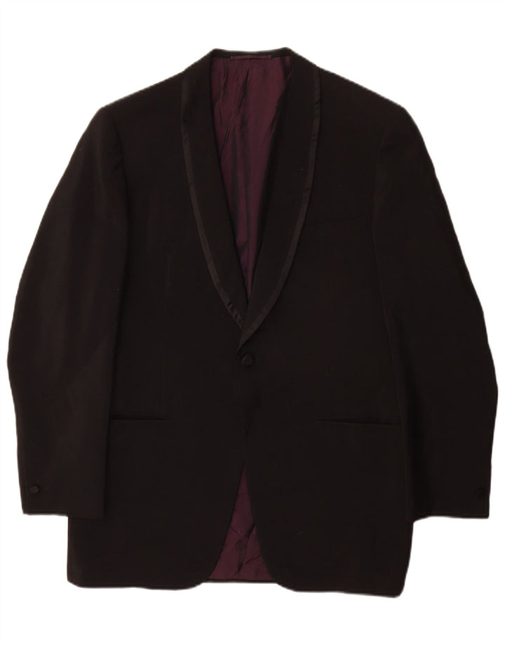 Jaqueta blazer masculina San Babila Milano com 1 botão Reino Unido 40 grande preta