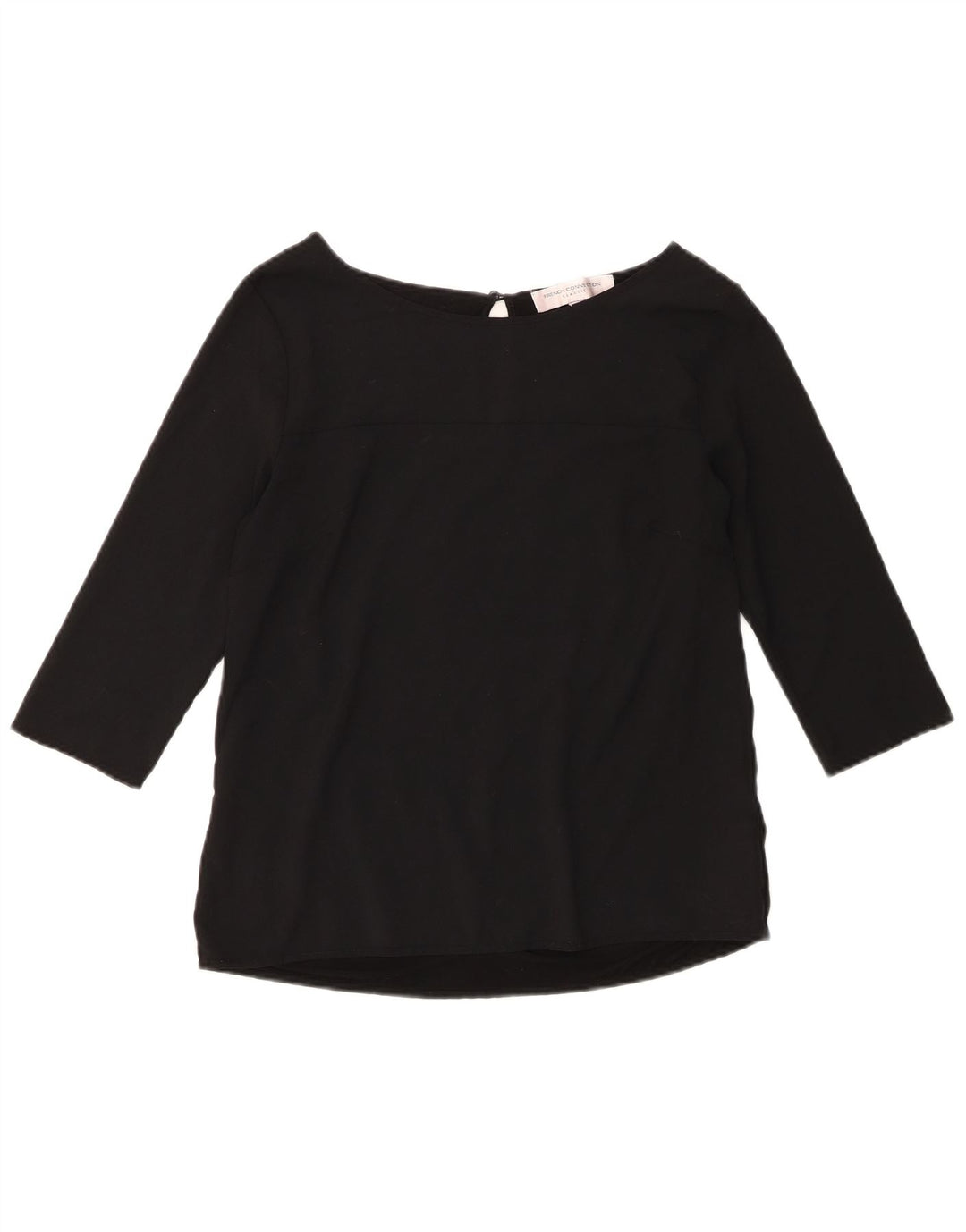 Blusa feminina manga 3/4 French Connection UK 12 poliéster preto médio