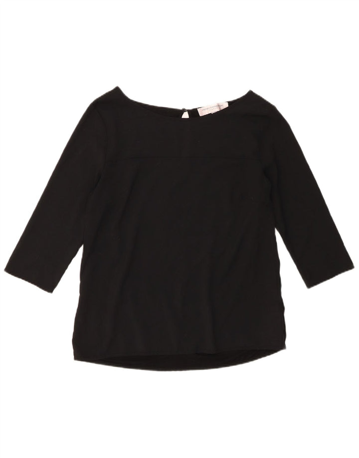 Blusa feminina manga 3/4 French Connection UK 12 poliéster preto médio