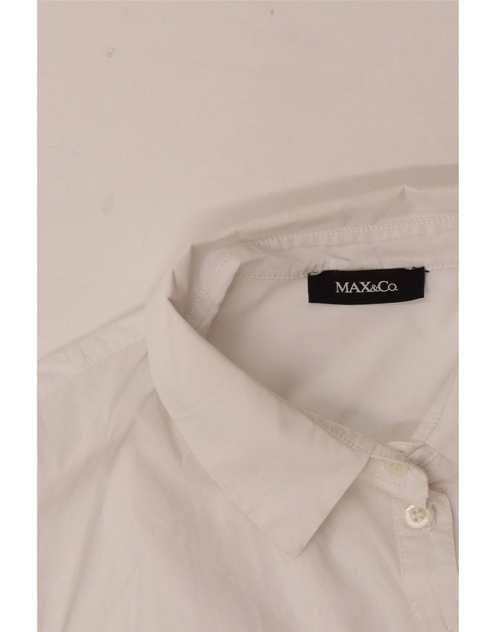 Blusa feminina sem mangas com corte Max & Co. Reino Unido 12 médio branco