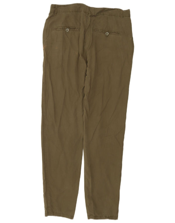 Calça Chino Cônica Feminina Zara EU 36 XS W26 L28 Verde Lyocell
