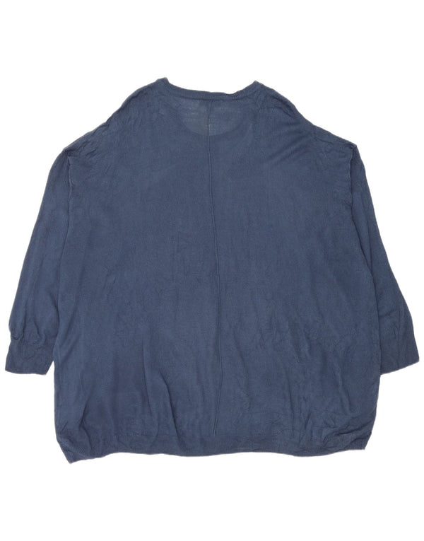 Suéter feminino Marks & Spencer com gola canoa grande Reino Unido 20 2XL azul