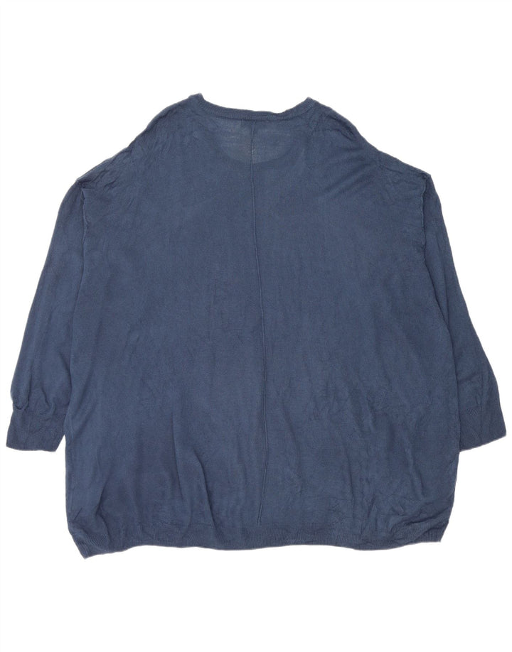 Suéter feminino Marks & Spencer com gola canoa grande Reino Unido 20 2XL azul