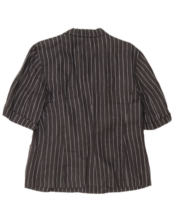 Max Mara Womens 2 Button Blazer Jacket UK 14 Medium Black Pinstripe