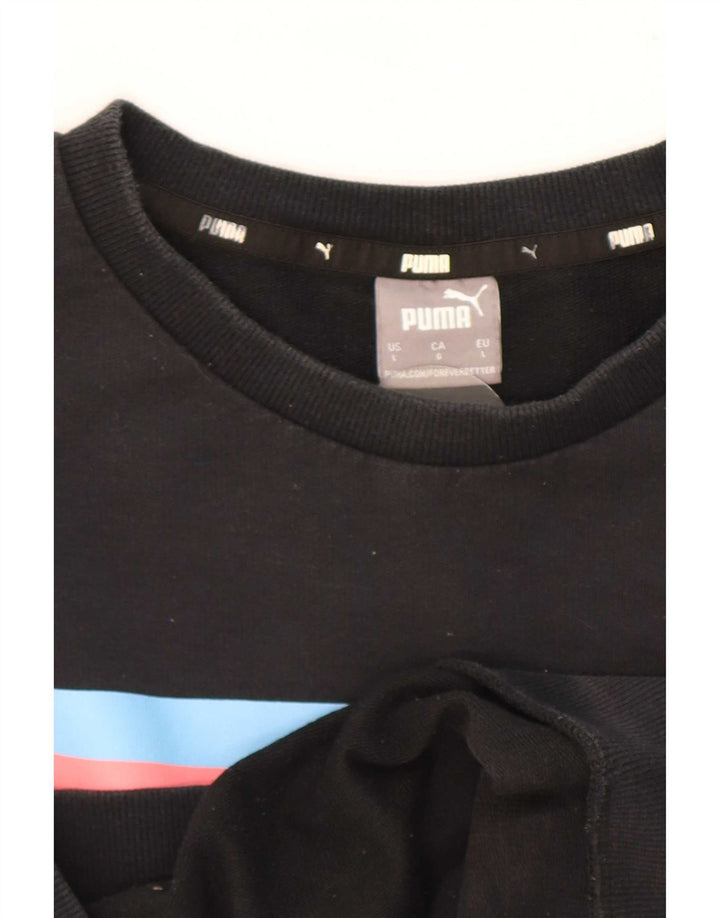 Puma moletom masculino jumper grande preto colorblock algodão