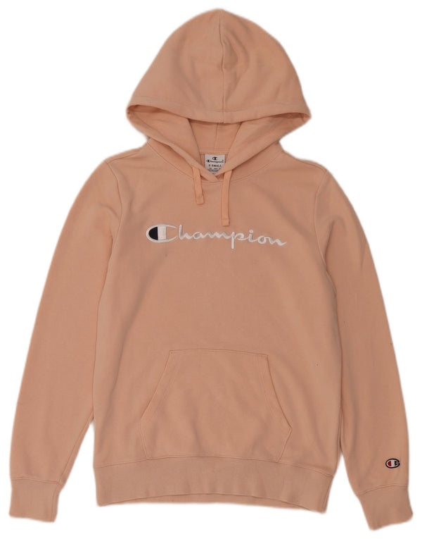 Jumper feminino com capuz gráfico Champion UK 6 XS algodão rosa
