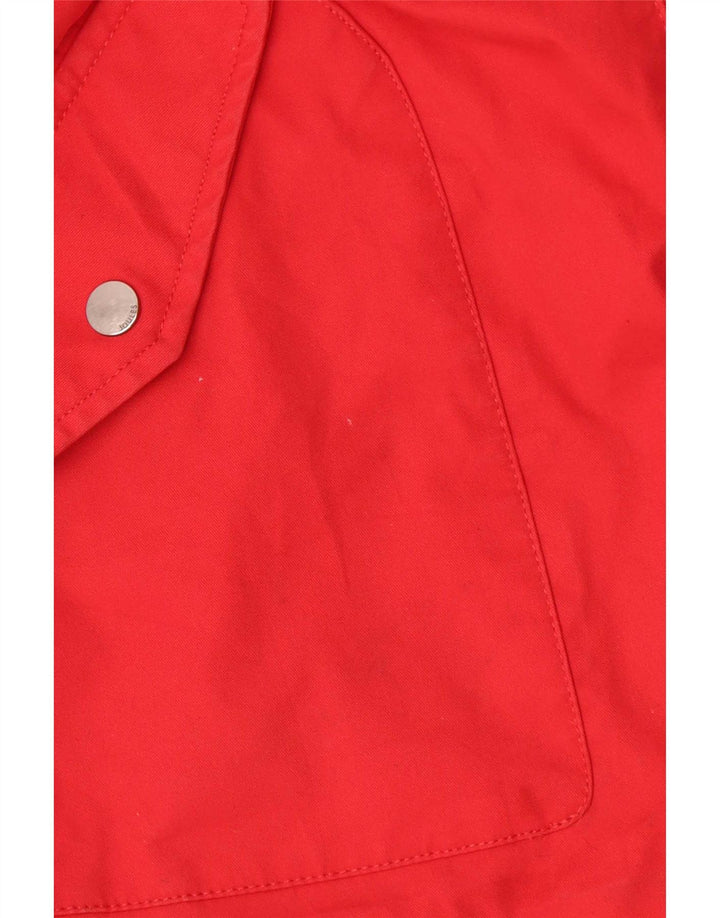 Jaqueta de chuva feminina Joules com capuz e grandes dimensões UK 18 XL algodão vermelho