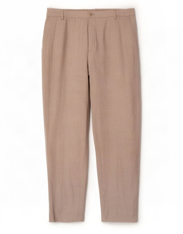 Calça Chino Cônica Feminina Zara Grande W32 L28 Linho Bege