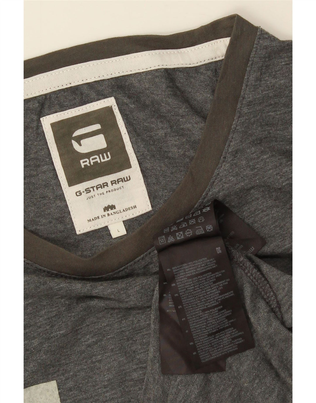 Camiseta G-STAR masculina gráfica grande algodão cinza