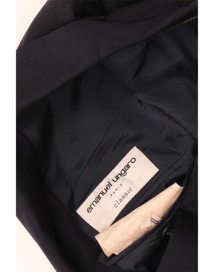 Jaqueta blazer masculina Emanuel Ungaro com 3 botões IT 56 3XL lã azul marinho