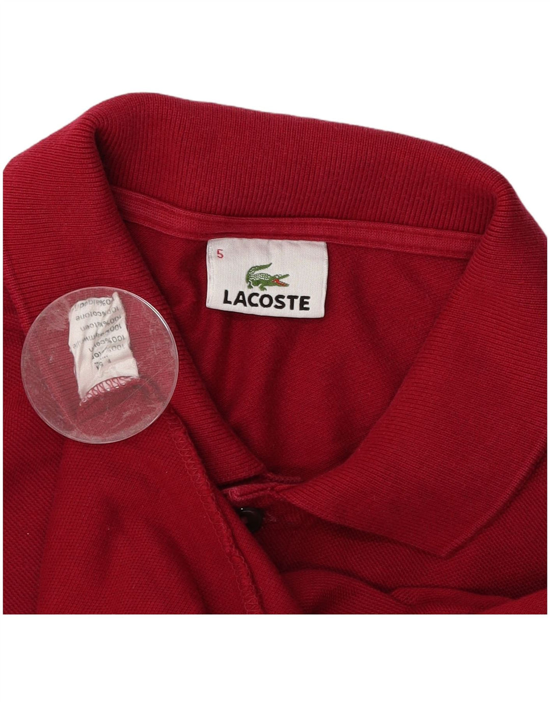 Camisa polo masculina Lacoste tamanho 5 grande algodão Borgonha