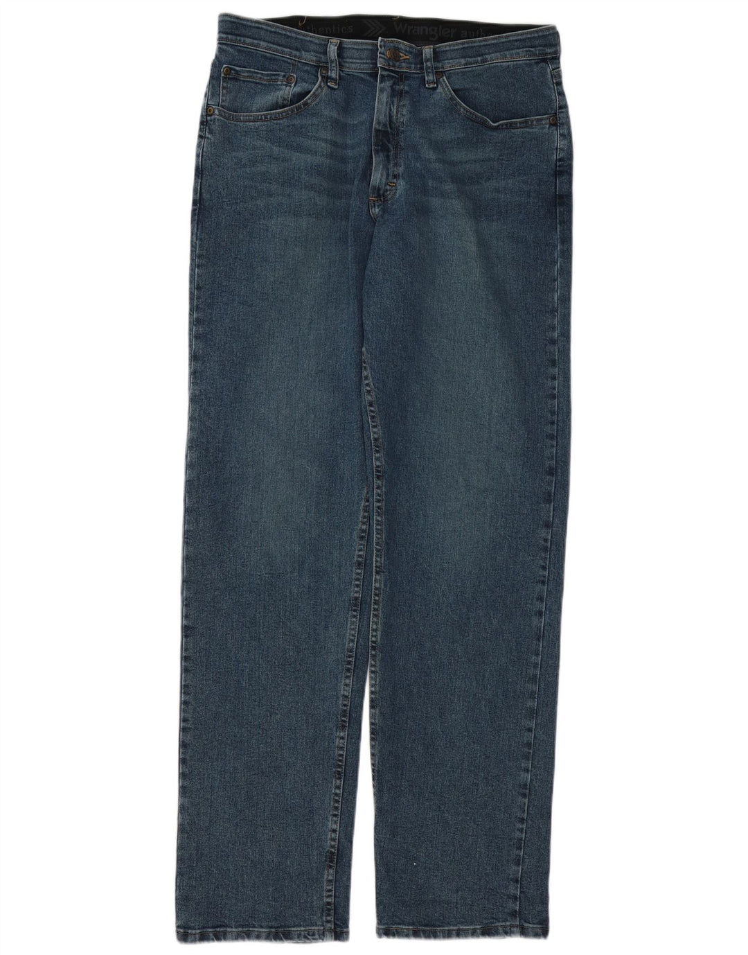 Wrangler Mens Straight Jeans W32 L34 Azul Algodão
