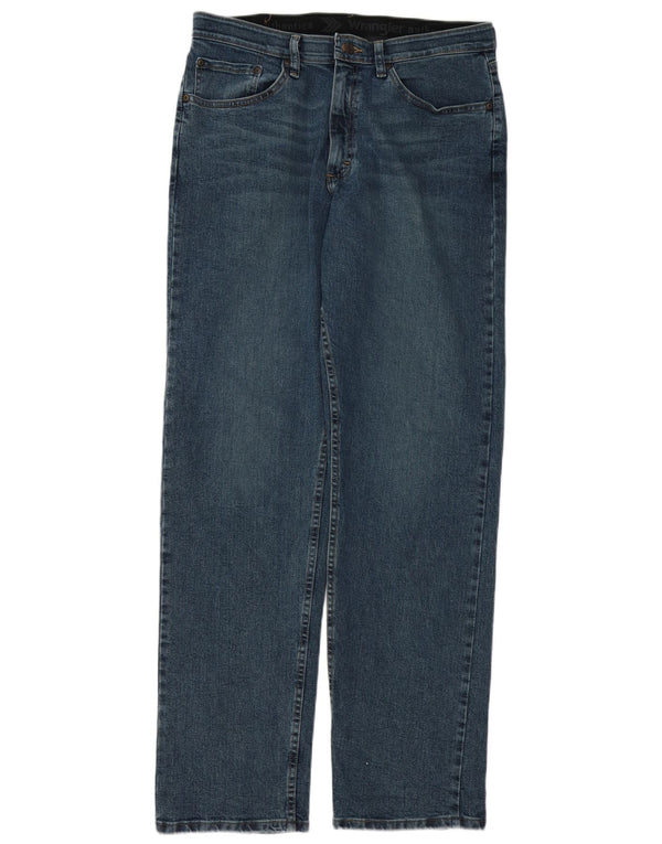 Wrangler Mens Straight Jeans W32 L34 Azul Algodão