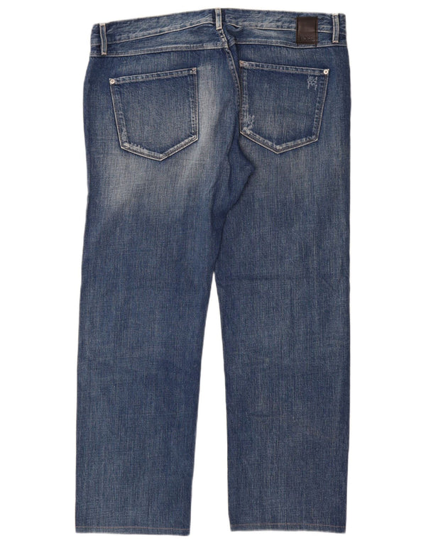 Hugo Boss Masculino Denver Straight Jeans W38 L30 Azul Algodão