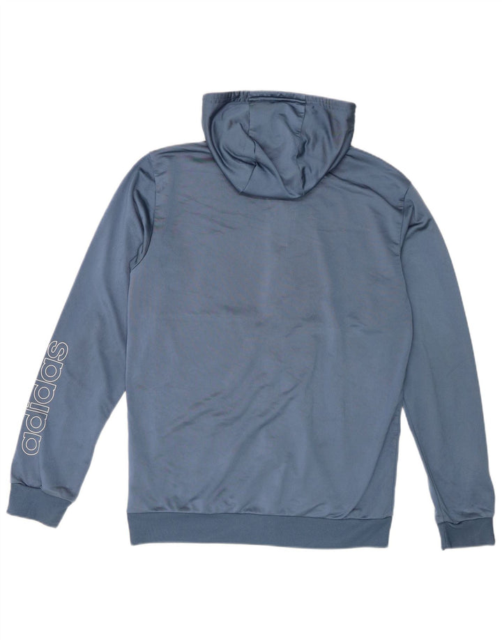 Adidas Mens Zip Hoodie Suéter Médio Azul Poliéster