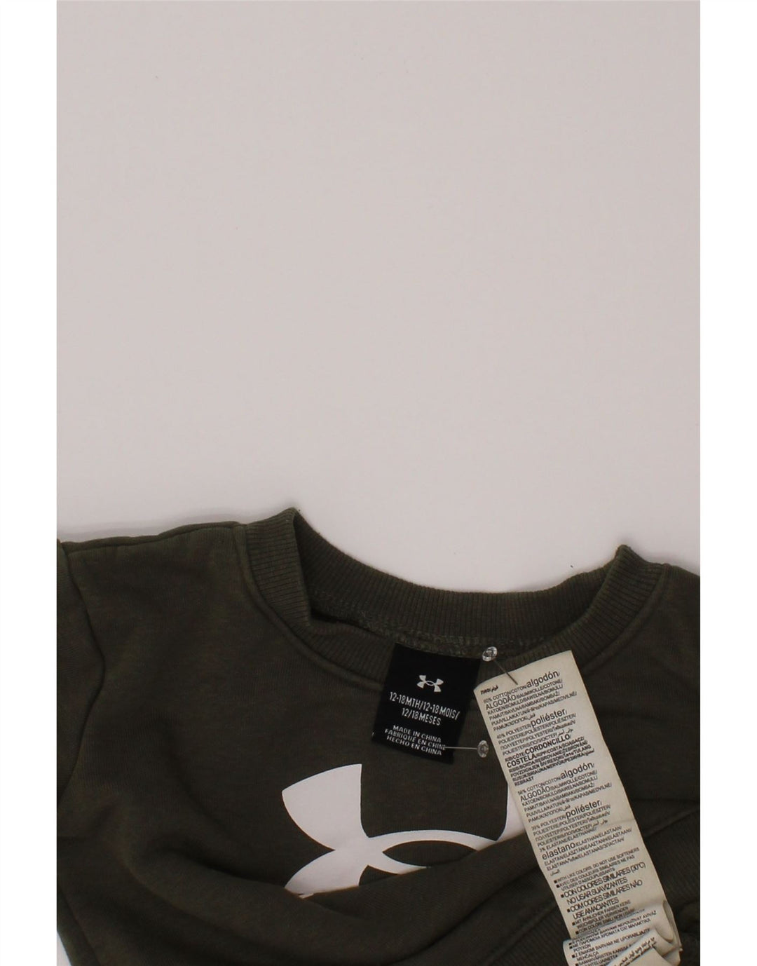 Suéter gráfico UNDER ARMOUR para bebês meninos 12 a 18 meses algodão cáqui