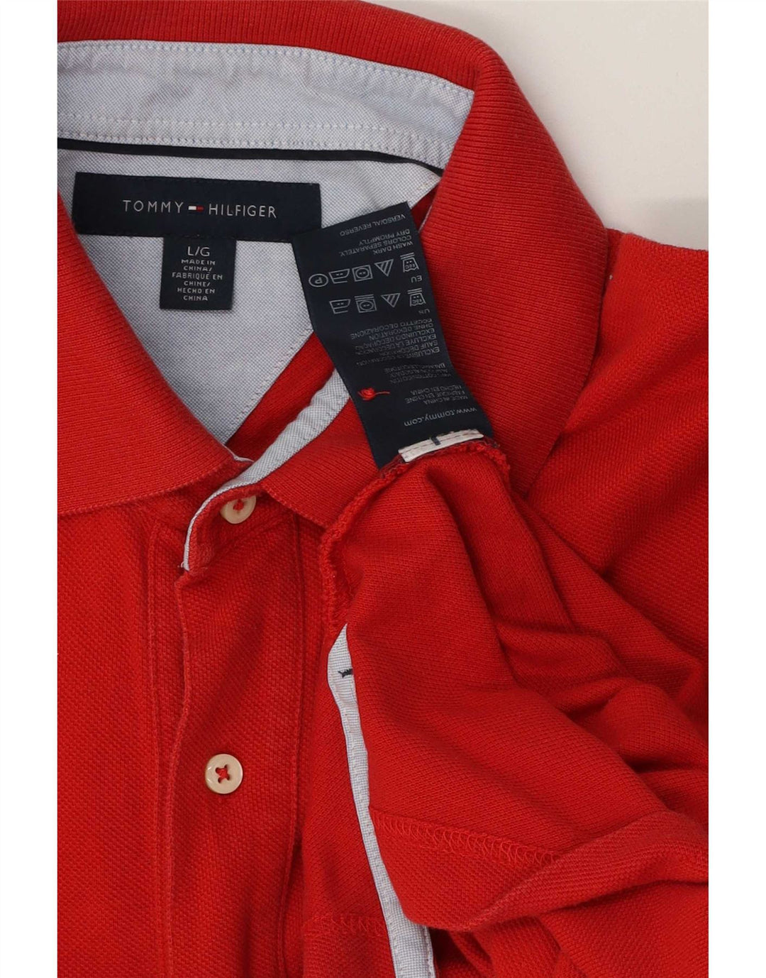 Camisa polo masculina Tommy Hilfiger grande algodão vermelho