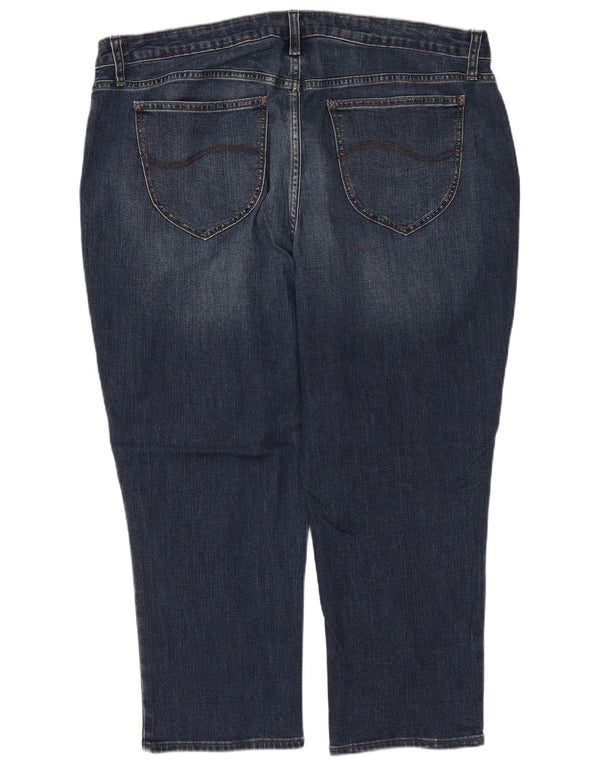 Lee Womens Riders Mid Rise Capri Jeans EUA 20 3XL W40 L23 Azul Marinho Algodão